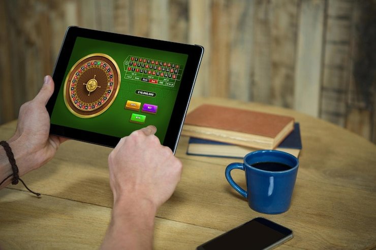 Studio dealer Push Gaming dengan multi-kamera dan antarmuka pemain di aplikasi kino4d